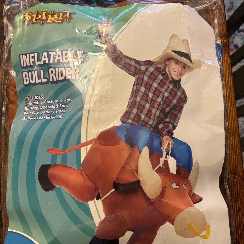Spirit Inflatable Bull Rider Costume with Cowboy Hat - CHILD
